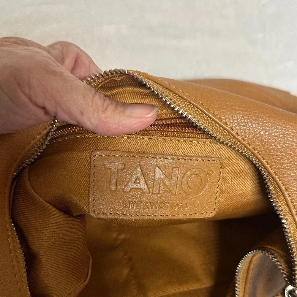 Soft Italian Half Moon Hobo with Whipstitch Handle